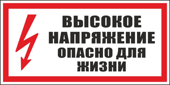 S19 высокое напряжение. опасно для жизни (пластик, 300х150 мм) - Знаки безопасности - Вспомогательные таблички - Магазин охраны труда Протекторшоп